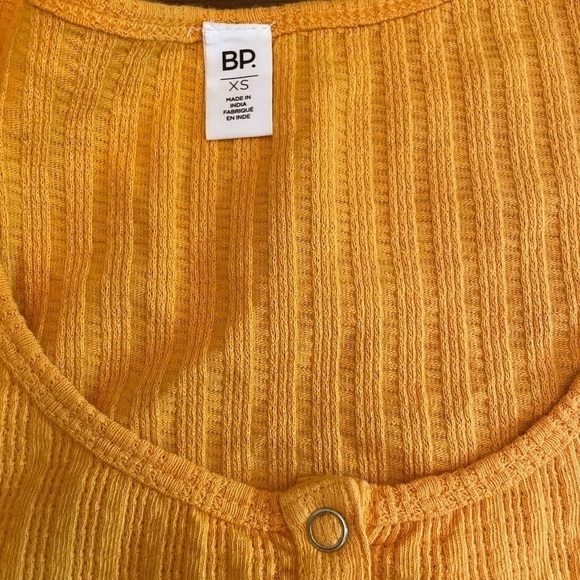 𝅺bp POINTELLE RIB CROP HENLEY IN ORANGE SLICE - Picture 13 of 13